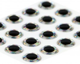 3D Epoxy Eyes, Holographic Silver, 6 mm